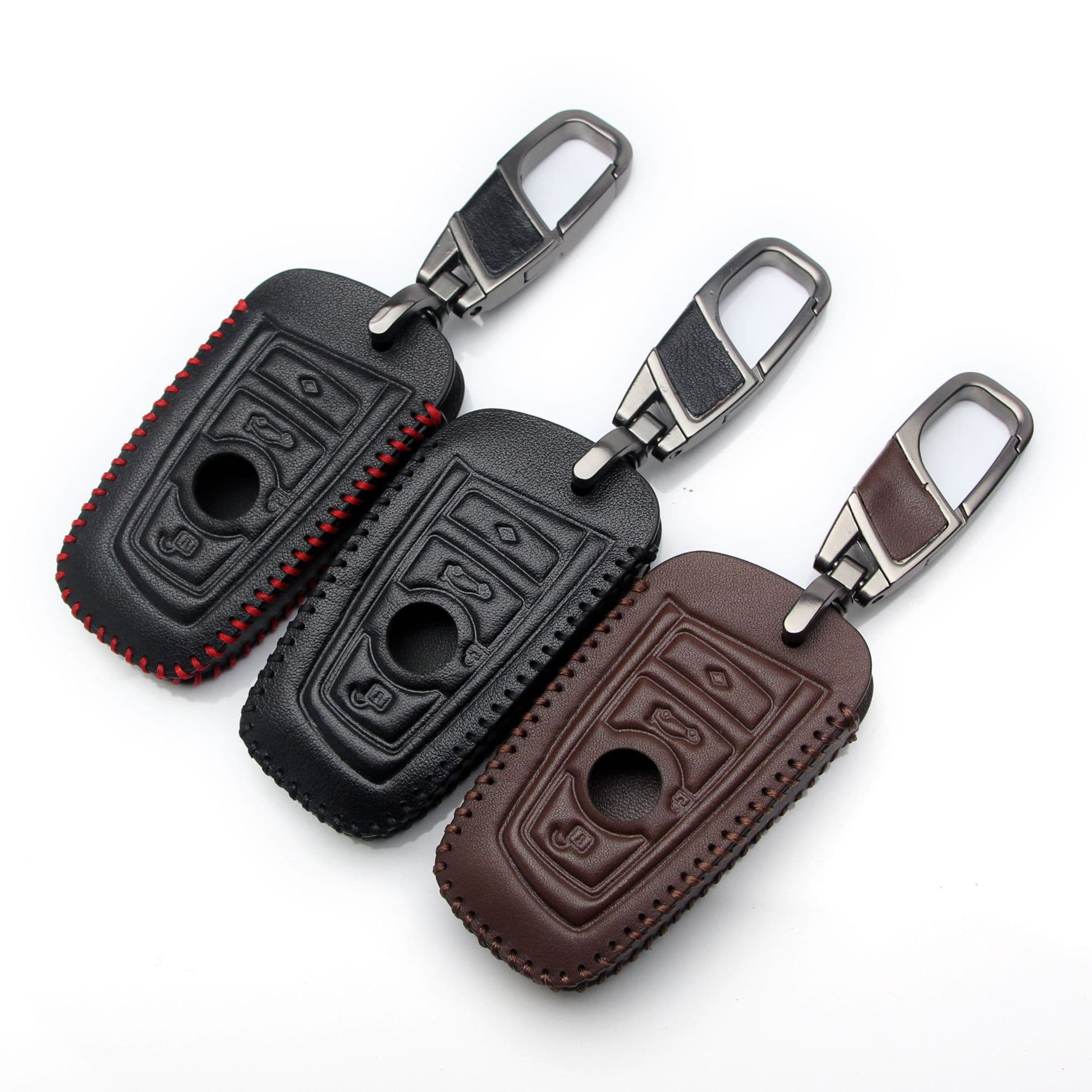 Genuine Leather Key Case Cover for BMW 5 Series 525li, 3 Series 320li, 7 Series - Factory Wholesale