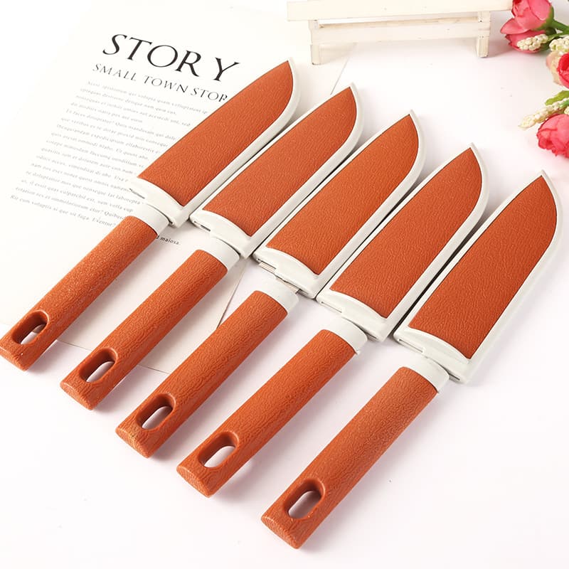White-edged Fruit Knife Household Kitchen Practical Sheathed Peeling Knife $2 Store Stall Portable Fruit Knife