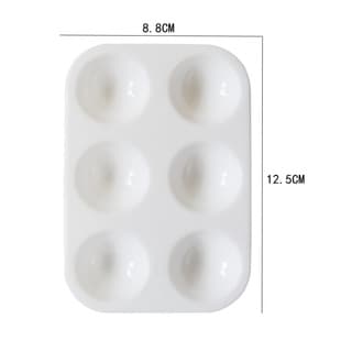 6-Hole Plastic Rectangular Art Painting Palette White Thickened Children's Simple Painting Supplies Wholesale
