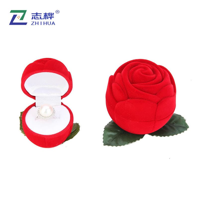 Zhi Hua Packaging High-End Exquisite Rose Ring Box Romantic Jewelry Gift Box Valentine's Day Gift Packaging Box