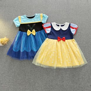 2025 New Children's Snow White Princess Dress Girls' Christmas Dress Frozen Princess Girls' Skirt