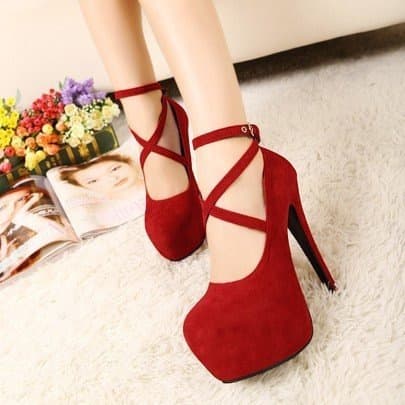 Export European and American High Heels Spring New Pointed Toe Shoes Belt Buckle Chunky Heel Fashion Sandals Women Plus Size