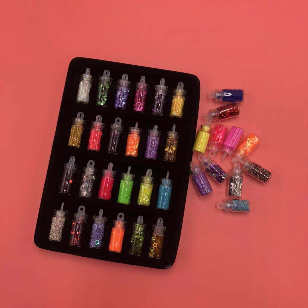 Glass Bottle Glitter Sequin Hexagonal Nail Art Decorations Slime Filling Material Kit Beauty/cosmetics/nail Art/nail Art