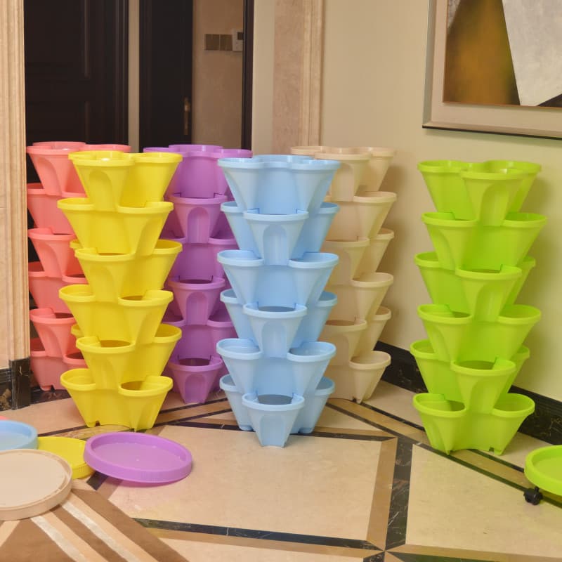3D Multi-Layer Resin Flower Pots, Strawberry Planting Pots, Balcony Vegetable Pots, Flower Pots, Wholesale Creative Flower Pots