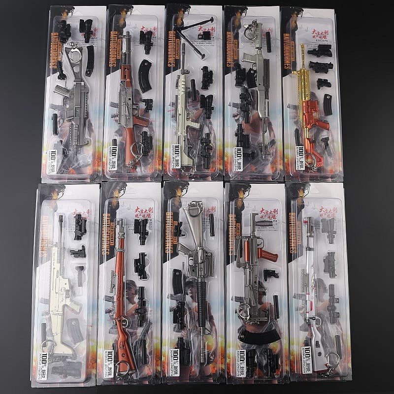 Jedi Battle Royale Weapon 98K AWM AKM SKS M416 M249QBU Model Alloy Weapon Keychain