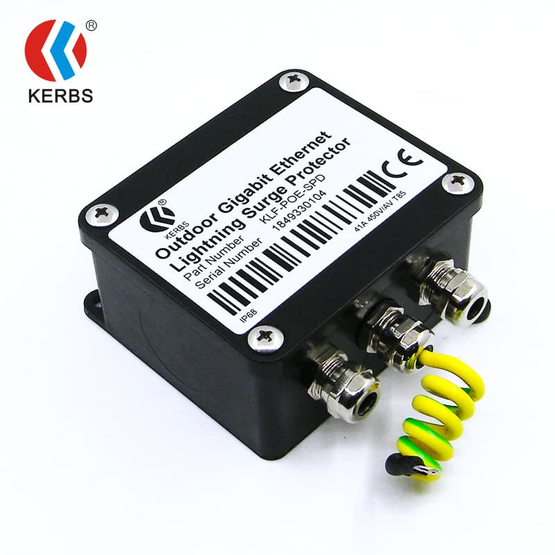 PoE surge protectors, IP65 surge protectors for outdoor cameras, lightning surge protection, SPD factory.