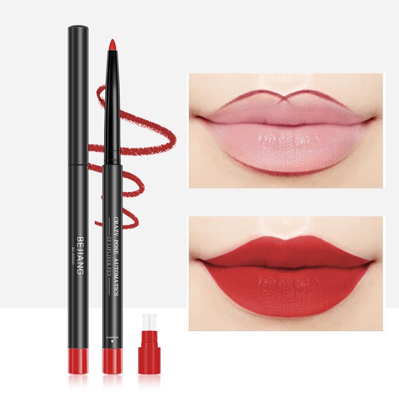 Factory Wholesale New Bijiang Beauty Automatic Lip Liner Pen Waterproof Retractable with Built-in Sharpener Non-Smudge Lip Liner
