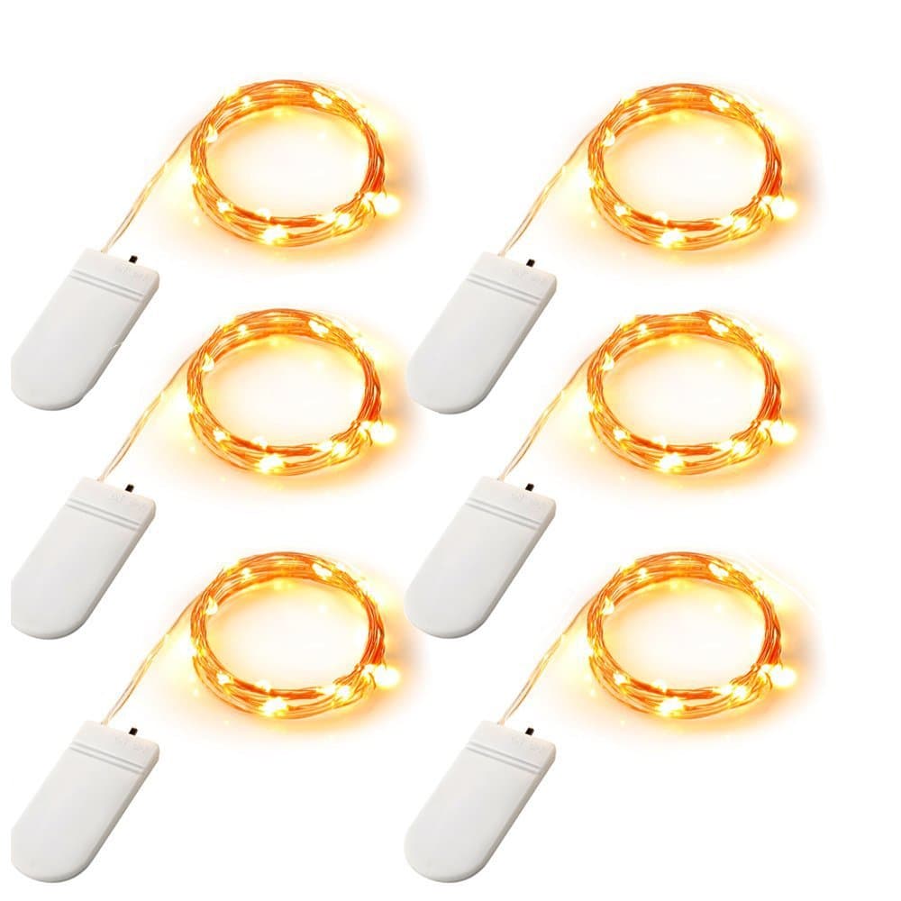 Led Copper Wire String Lights Cr2032 Button Battery Box Christmas Colorful Outdoor Garden Decoration Lights