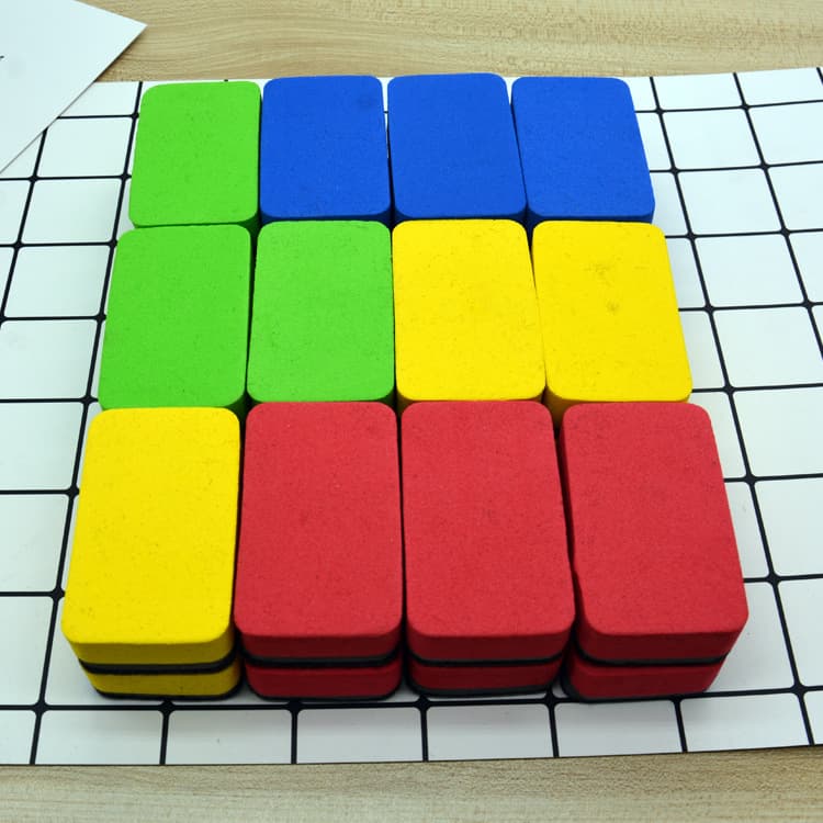 EVA Felt Eraser 7*4 with Magnetic Blackboard Whiteboard Eraser Wholesale Printed Writing Board Colorful Small Blocks Easy to Erase