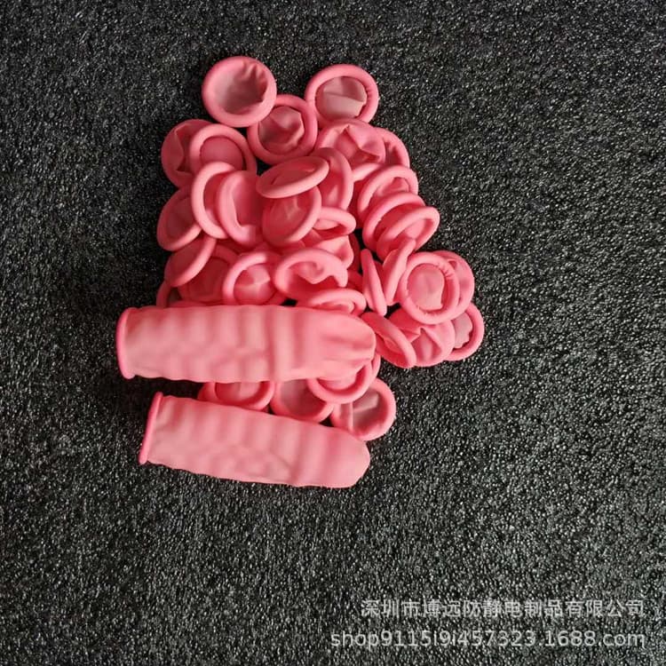 Anti-static pink finger cots, disposable clean pink latex finger cots, 500g pack