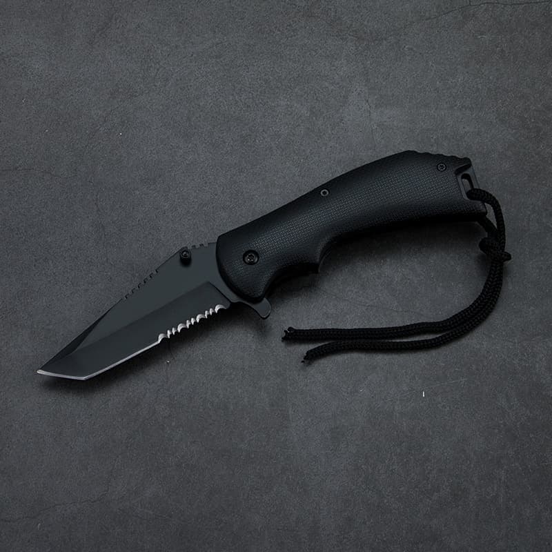 Outdoor Folding Knife for Wilderness Survival, Multi-Functional with Serrated Edge, High Hardness Stainless Steel Blade