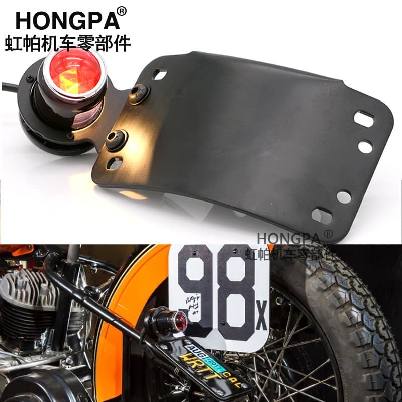 Motorcycle Retro Modified Tail Light LED Strip License Plate Frame Motorcycle Light Brake Light Indicator Light Export Only