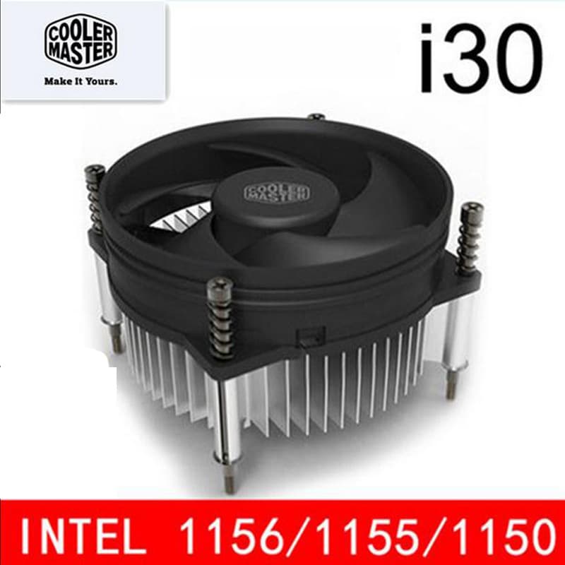 Cooler Master I30 CPU Cooler Fan Compatible with Intel 1155 1150 1151 H61 H110 Silent Aluminum Material Hydraulic Bearing