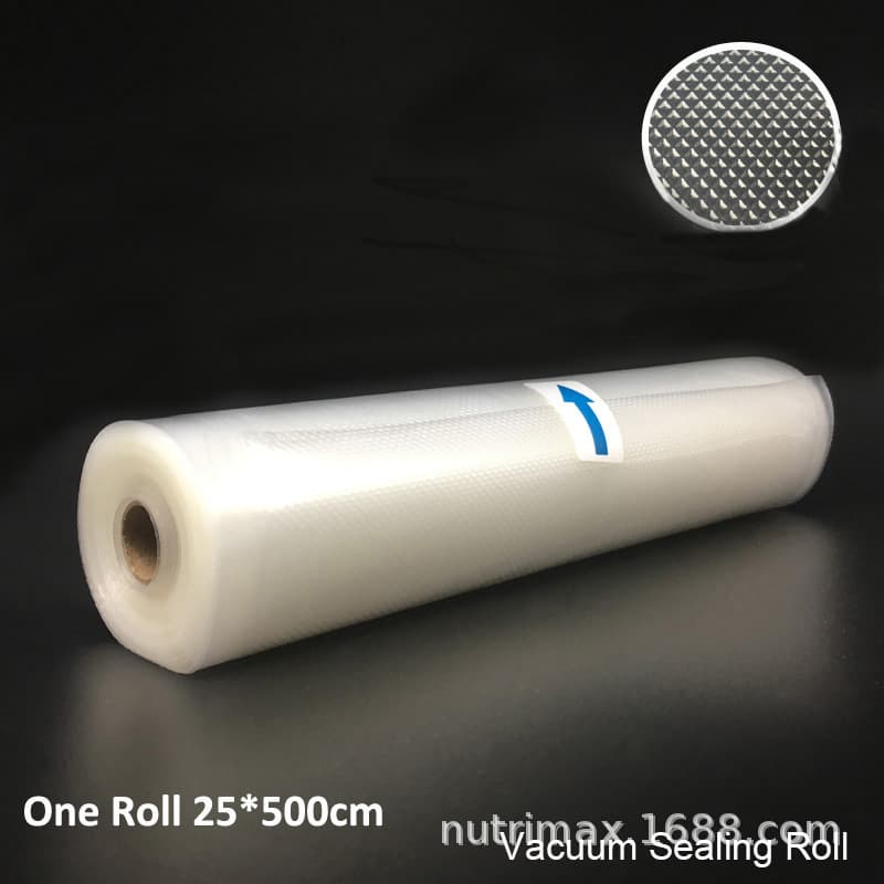 25CM x 500CM 1 Roll Vacuum Food Storage Bags for Sealer, Textured Preservation Bags
