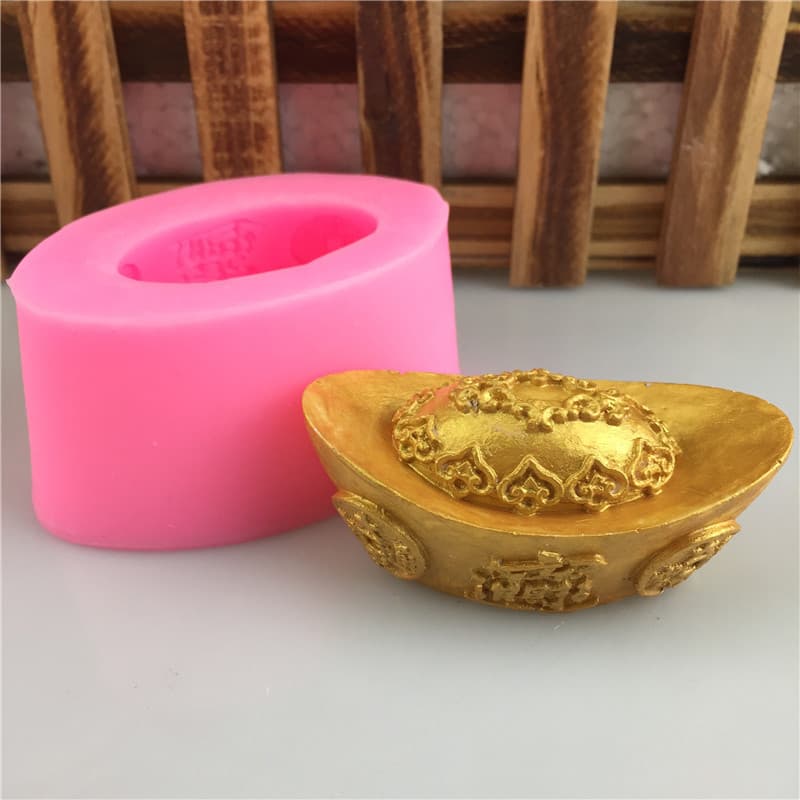 DIY Gold Ingot Copper Coin Silicone Soap Mold for Handmade Soap, Gypsum Decorative Mold