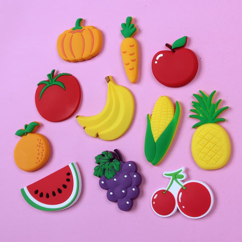 pvc refrigerator magnets custom 3d three-dimensional soft silicone magnetic stickers drop glue creative fruit decoration refrigerator magnets custom factory
