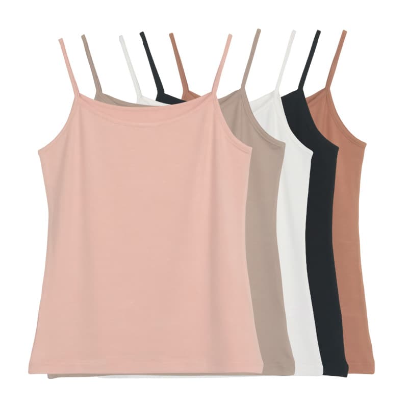 Women's Summer Slim Fit Modal Tank Top Sleeveless Breathable Base Layer Sexy Strap Vest Inner Wear Seamless Round Neck Tank Top