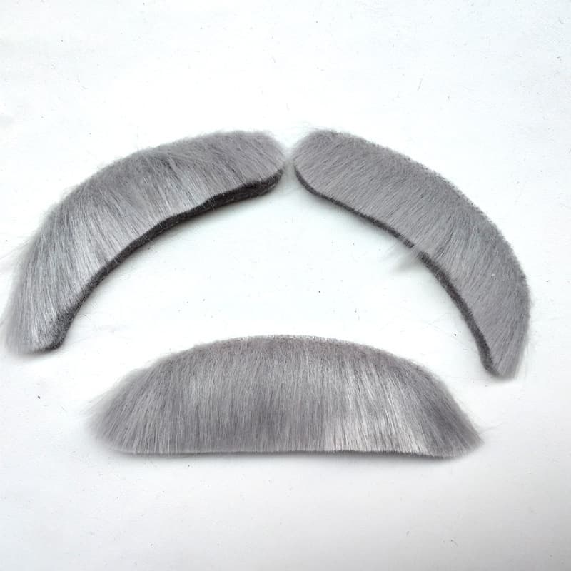 Costume party props, Halloween carnival realistic fake beard, rabbit fur eyebrows and mustache, old man's beard