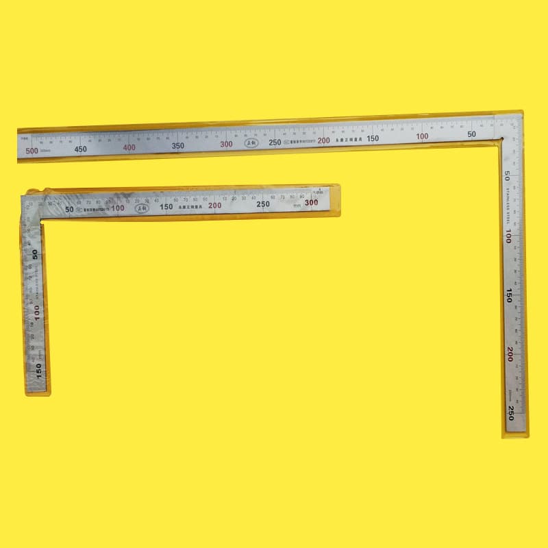 Manufacturer supply stainless steel right angle ruler 90-degree thickened square carpenter drawing 500 L-type square genuine steel square