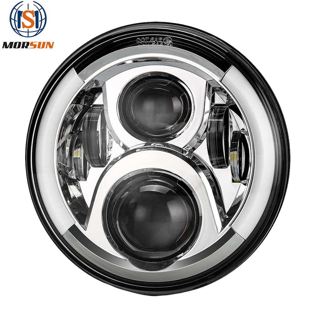 Compatible with 7-inch Wrangler Dual-Color Angel Eye LED Headlight/Jeep Wrangler Headlight