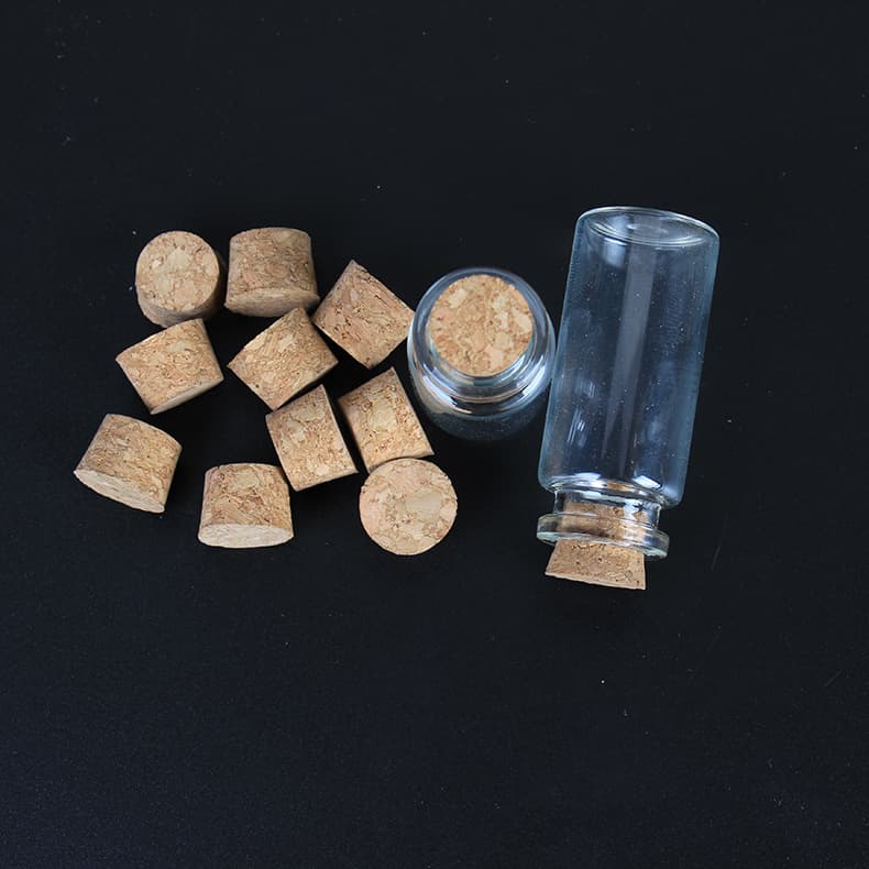 Wholesale synthetic oak stopper, polymer stopper, wish bottle, test tube bottle, cork stopper, flat mouth glass bottle, cork stopper in stock
