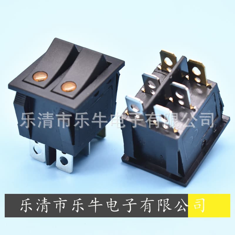 Dual Yellow Illuminated Rocker Switch 12V 24V 220V Dual Button LED Boat Switch Double Cat Eye
