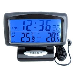 Car Electronic Clock with Internal and External Dual Temperature, Vehicle Thermometer, Night Light, Cross-Border SH-350