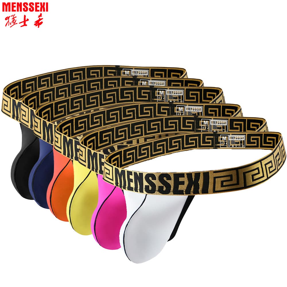 New Menssexi Sexy Ice Silk Thong Panties, European and American Style, Single Thong Pouch Lingerie