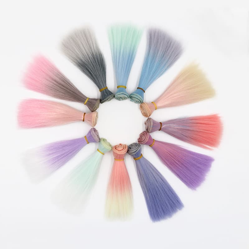 sd/bjd doll wig Ye Luoli Barbie cotton doll wig hair row hair curtain gradient color AliExpress hot sale