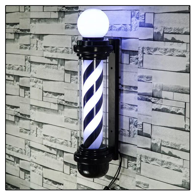Hairdressing Spinning Light with Wall-Mounted Electroplated Round Cap, Bulb, Acrylic, and Plastic Sphere