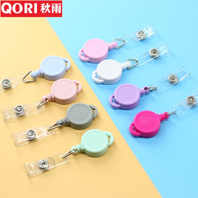 Autumn Rain Multi-Color 2.5CM Lanyard Plastic Round Pull-Tab, Employee Badge Retractable Clip