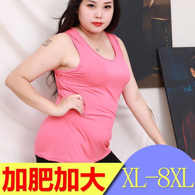Plus Size Women's Modal Summer Vest Loose Fit Sleeveless Undershirt for Heavy Set 200 lbs Middle-Aged