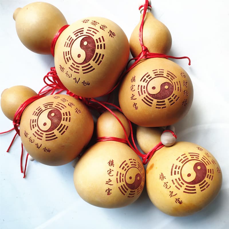 Craft gourds with open mouths, carved gourds, antique-style gourd ornaments, Bagua gourds
