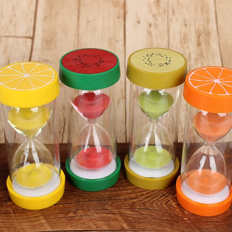 Fruit hourglass 5/10/15/30 minutes creative and exquisite gift glass hourglass timer ornament.