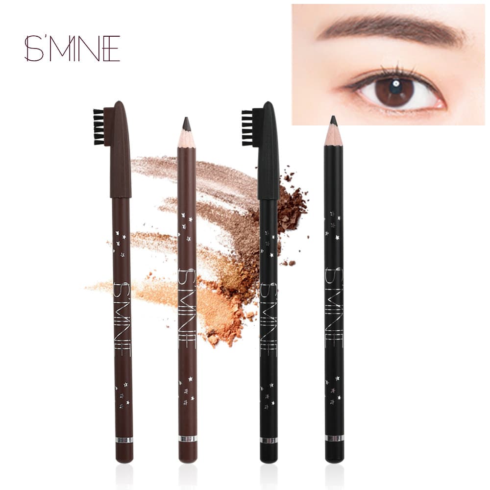 Cross-border sales only round eyebrow pencil with cap, wax core dual-lock color eyebrow pencil, waterproof, sweat-proof, and smudge-proof