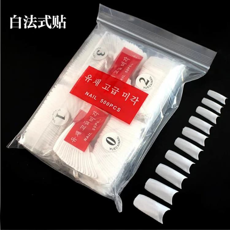 Manicure supplies French nail polish 500 pieces a bag of half-stick nail polish French fake nails full-stick nail patch