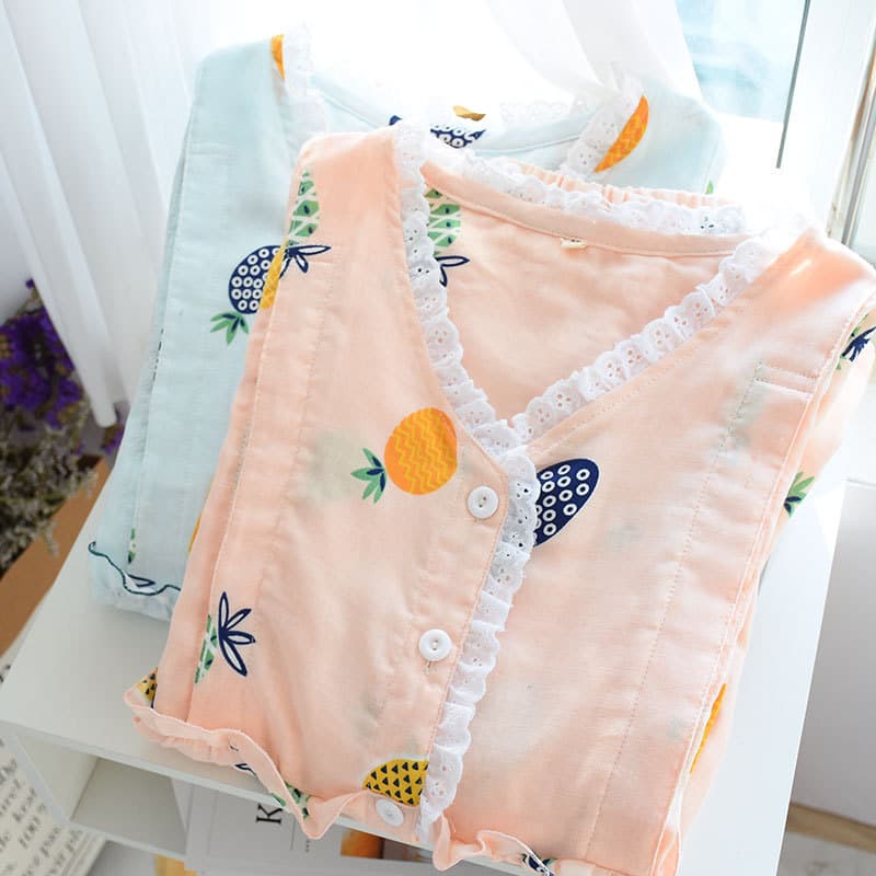 Wholesale Double-Layer Gauze Maternity Pajamas Spring Summer Postpartum Thin Nursing Top Plus Size Pregnant Breastfeeding Sleepwear Home