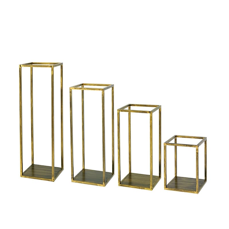 Geometric Line Cake Tray Vintage Gold Cold Serving Plate European Wedding Dessert Table Cake Stand Dessert Stand