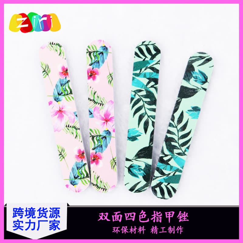 Factory Direct Nail File Double-Sided Four-Color Printed Sanding Manicure Polishing File (Strip)