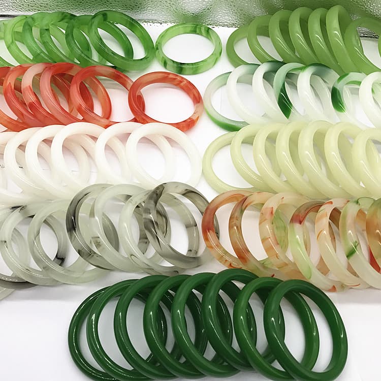 Xinjiang White Jade Jasper Gift Bracelet, Jianghu Street Stall Glass Bracelet, Live Supply Imitation Jade Powder Women's Bracelet