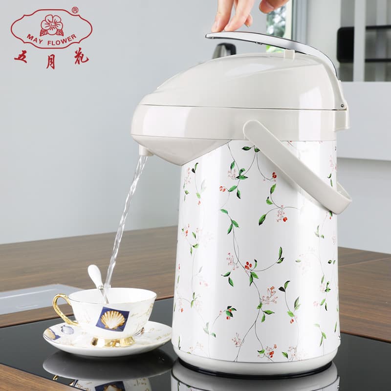 Mayflower air pressure thermos kettle push-type thermos glass liner thermos kettle large capacity thermos flask for home use