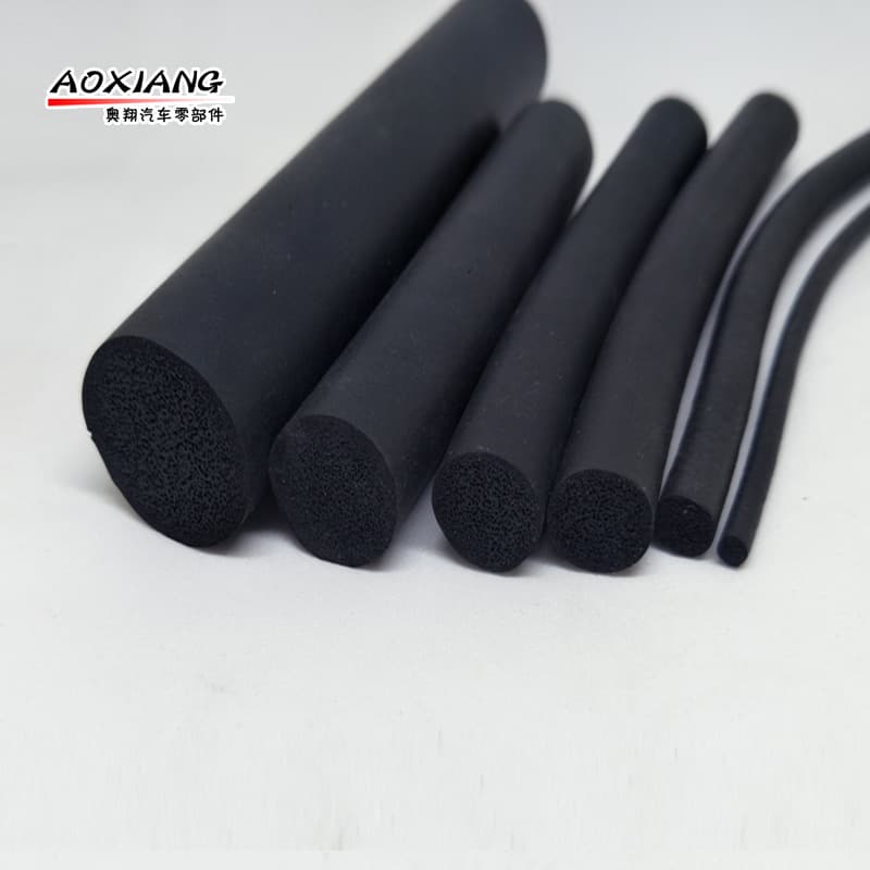 Round O-Type Pillar Automotive Seal Strip, Soundproof Strip, Silicone EPDM Foam Solid Sponge Round Rubber Strip
