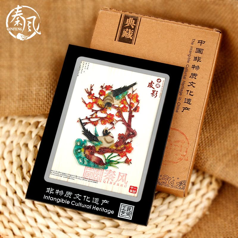 Shadow Puppet Decoration Small Crystal Frame Bird and Flower Shadow Puppet Shadow Play Source Factory Direct Wholesale