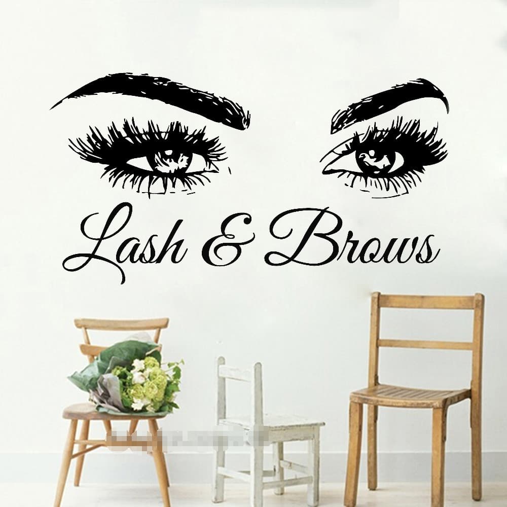 Lash Brows A Pair of Eyes Pattern Vinyl Precision-Cut Decorative Wall Sticker