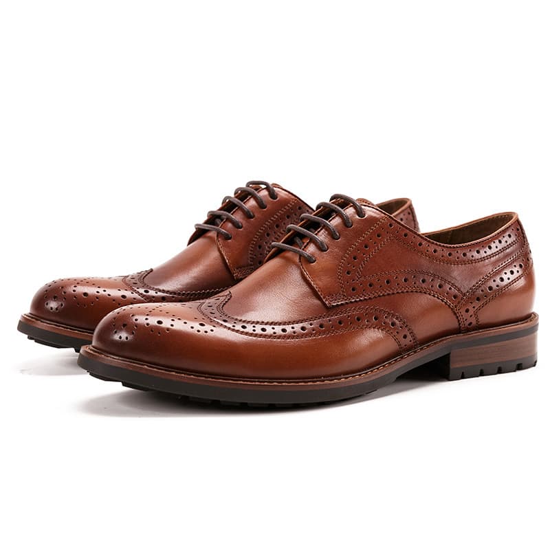 Men's Formal Shoes Guangzhou Brand Men's Shoes Top Layer Cowhide Brogue Men's Shoes Business Formal Leather Shoes Men