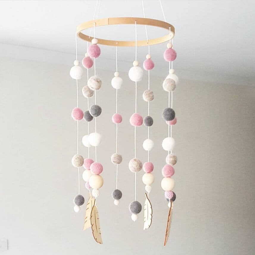 New Nordic Style Pom-Pom Wind Chime Bedroom Decoration Children's Room Decor Living Room Shop Decoration Photography Prop