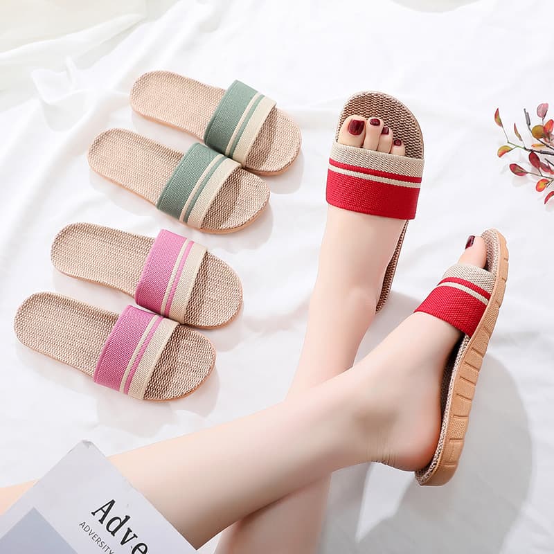 Linen High-Heeled Slippers for Women, Suitable for Spring, Summer, and Winter, Indoor Home Use, Wooden Floor, Cotton and Linen Fabric, Home Slippers for Men
