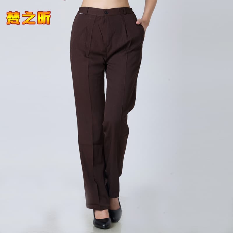 Hotel cleaning staff uniform trousers, elasticated straight-leg trousers, guest room uniform, PA cleaning trousers, women's plus size