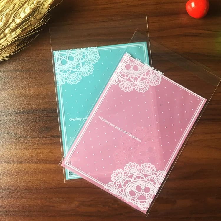 Factory Direct Bakery Packaging Bags Fresh Style Candy Self-Adhesive Bags Long Diagonal Flower Gift Bags 100 pcs/pack