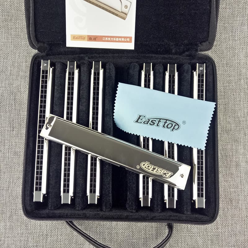 Oriental 24-hole 28-hole polyphonic harmonica T2403 playing harmonica 7-tone set ABCDEFG fully adjustable